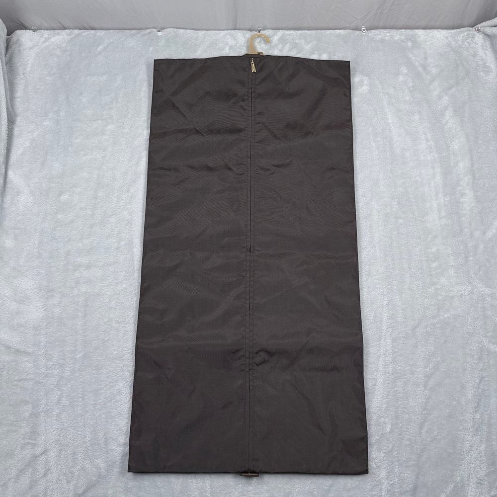 Louis Vuitton Garment Travel Bag Brown Nylon Zippered Suit Cover Gold Hanger